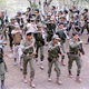 FARC guerrillas train at a camp somewhere in the Colombian mountains in the 1980s.